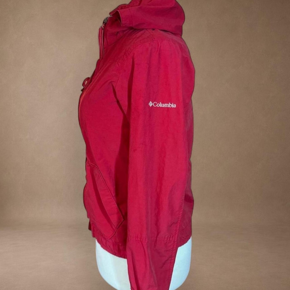 Columbia Women's Red Hooded Windbreaker Jacket Medium